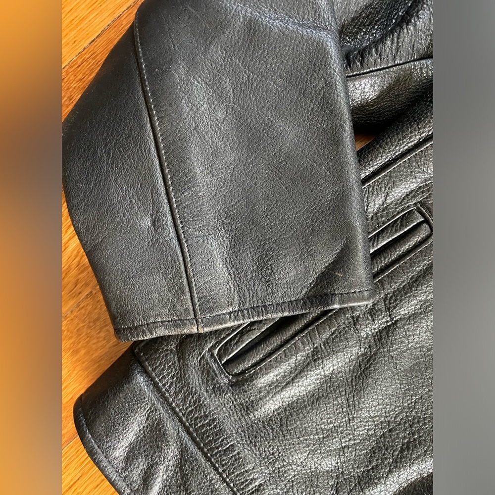 Vintage The Territory Ahead Leather 60โs 70โs 80โs moto biker jacket thicc - Picture 4 of 12